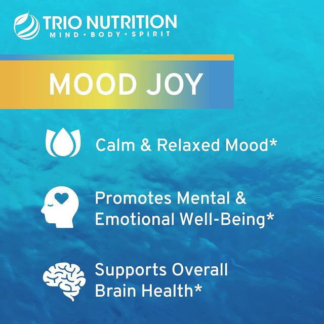 Trio Mood Joy | Premium 5-HTP, St Johns Wort, Ashwagandha & Turmeric | Ashwagandha Capsules to Promote Natural Calm & Relaxed Mood* | Mood Support Supplement* | 60 Day Supply