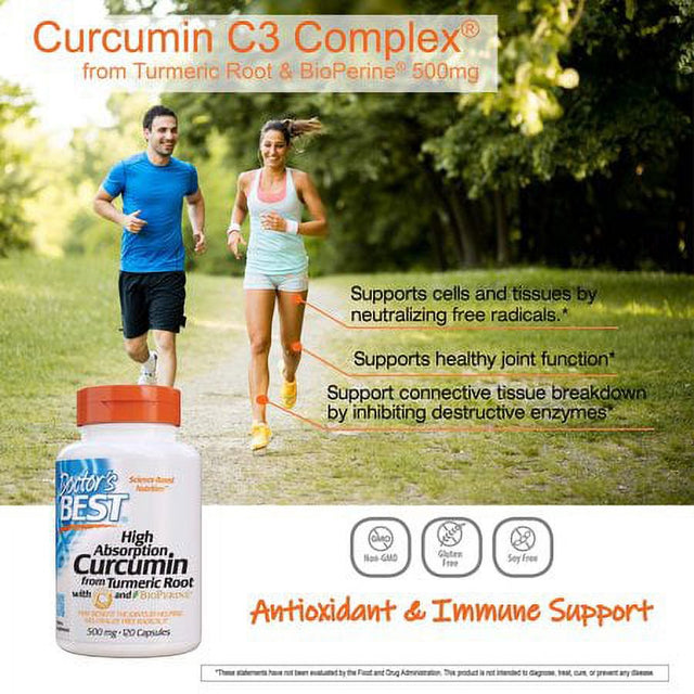 Doctor'S Best DRB- High Absorption Curcumin from Turmeric Root with C3 Complex & Bioperine 500Mg (120 Capsules)