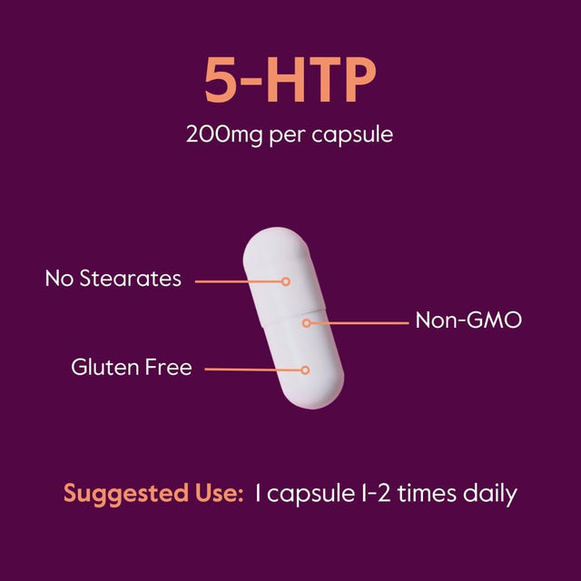 BESTVITE 5-HTP 200Mg per Capsule (240 Capsules) (120 X 2) - No Stearates or Flow Agents - Gluten Free - Non GMO