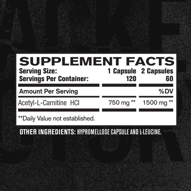 Jacked Factory Acetyl L Carnitine 750Mg Supplement - Extra Strength L-Carnitine (ALCAR) for Energy, Body Recomposition, Memory & More - Zero Fillers - 120 Non GMO Veggie Pills