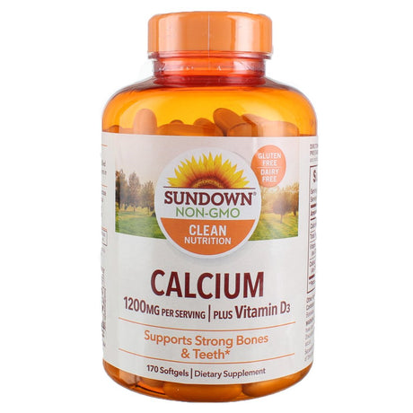 Sundown Naturals Calcium plus Vitamin D3, 1200Mg, Softgels 170 Ea (Pack of 2)