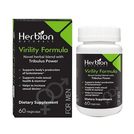 Herbion Naturals Virility Formula Novel Herbal Blend with Tribulus Power Veggie Caps, 60 Ea , 6 Pack