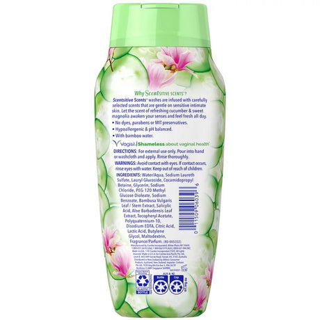 Vagisil Sensitive Scents Feminine Wash, Cucumber Magnolia Scent, 12 Oz,