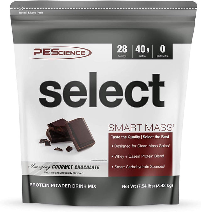 Pescience Protein Powder Supplement Select Smart Mass, Gourmet Chocolate, 28 Servings, Clean Mass Gainer Powder, 3.25 Kilogram