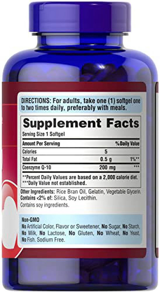 Puritan'S Pride Coq10 200Mg, Supports Heart Health, 240 Rapid Release Softgels