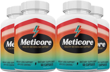 (4 Pack) Official Meticore Weight Management Capsules, New 2022 Formula, 4 Month Supply