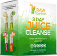 Raw Fountain 3 Day Juice Cleanse Detox, Weight Management Program, 24 Powder Packets, Travel and Vegan Friendly, 4 All Natural Flavors, Includes Protein (3 Day)