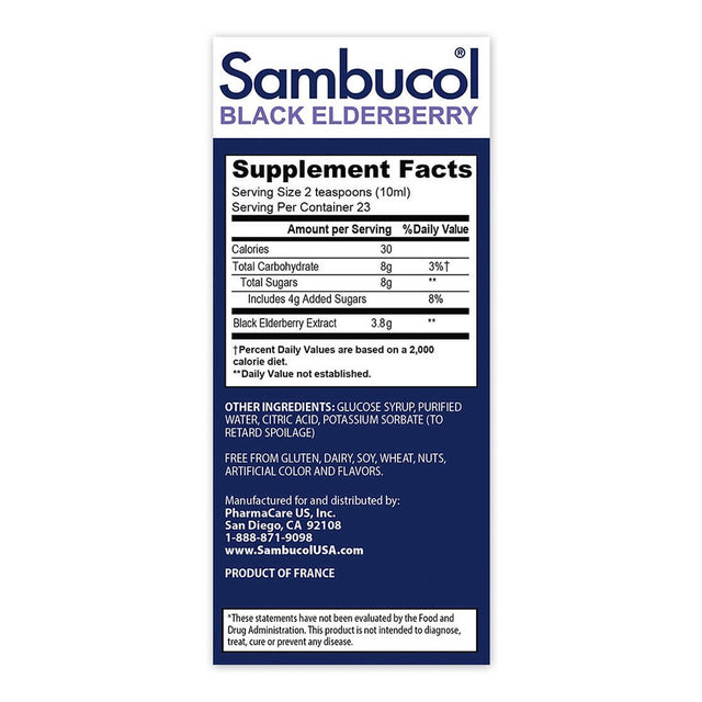 Sambucol Black Elderberry Original Immune Support Syrup - 7.8Z