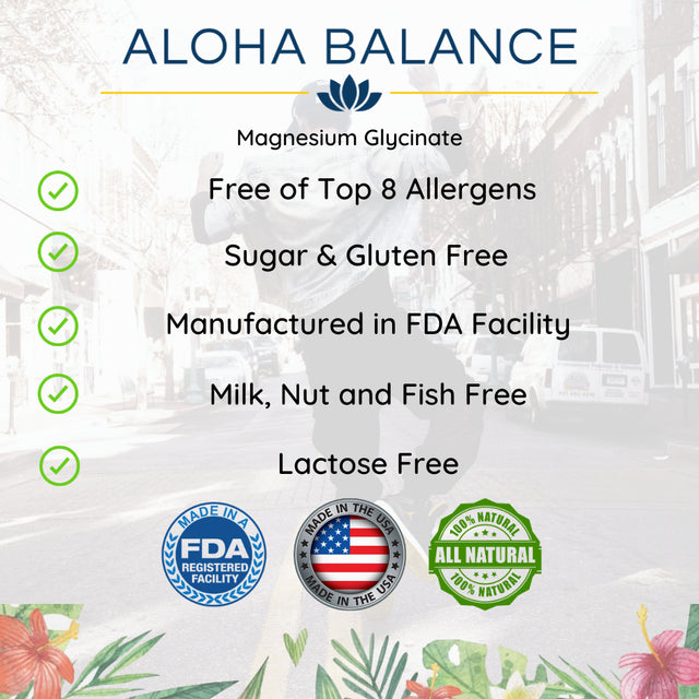 Magnesium Glycinate - Enzymatic and Physiological Functions Aid by Aloha Balance