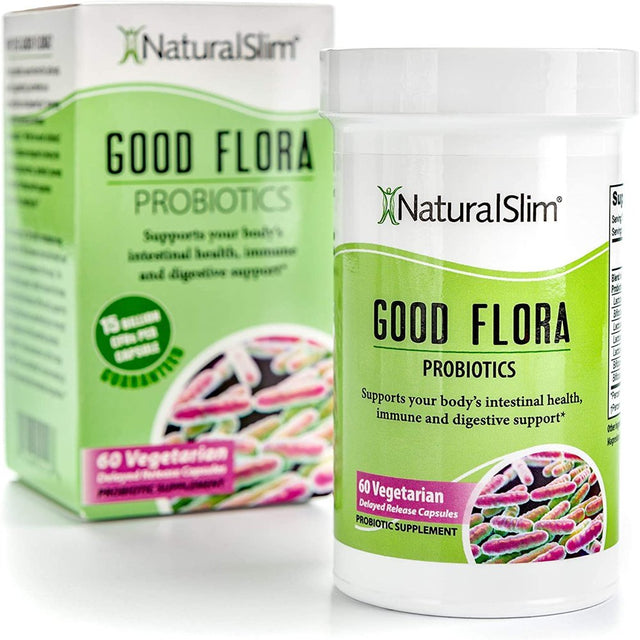 Naturalslim Good Flora 2-Pack Probiotic Supplement for Digestive Health - 60 Capsules