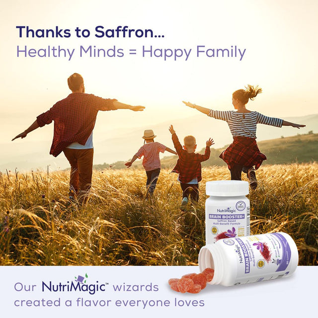 Nutrimagic KIDS Brain Booster+ Focus, Attention Saffron-Based Brain Health Supplement & Multivitamin, Vegan, 60 Pack