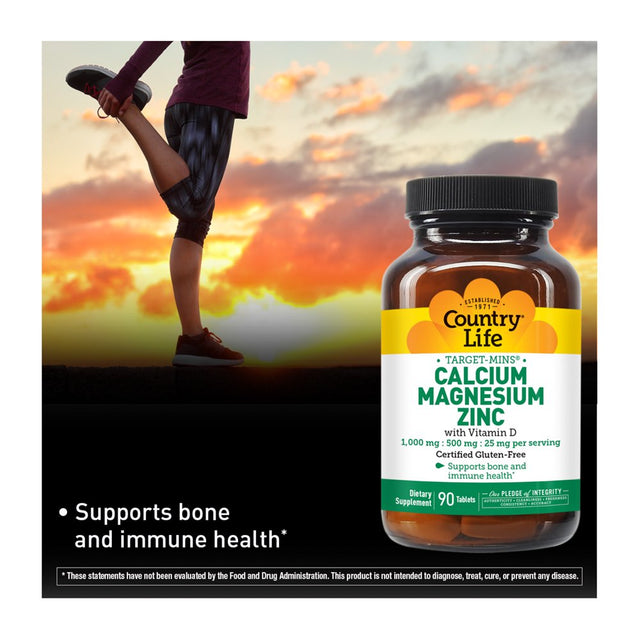 Country Life Calcium Magnesium Zinc - 90 Tablets