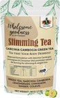 TEA YARD Slimming Green Tea for Weight Loss with Garcinia Cambogia, Lemongrass, Cinnamon, Ginger & Coleus for Improved Metabolism, Digestion & Appetite Control Natural Whole Loose Leaf (50G)