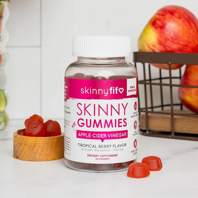 Skinnyfit Skinny Gummies - Apple Cider Vinegar Gummies Dietary Supplement, 60 Count