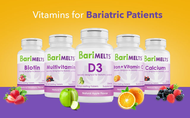 Barimelts Bariatric Vitamin D3 for Immune Support, 90 Fast-Melting Tablets, Post Weight Loss Surgery Patients, Apple Flavored Dietary Supplements