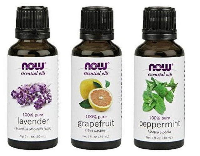 Now Foods Summer Fun 3-Pack Variety, Grapefruit, Lavender, & Peppermint Oil 1OZ Each