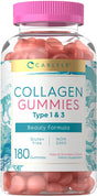 Collagen Gummies | 180 Count | Type 1 & 3 | Strawberry Flavored | by Carlyle