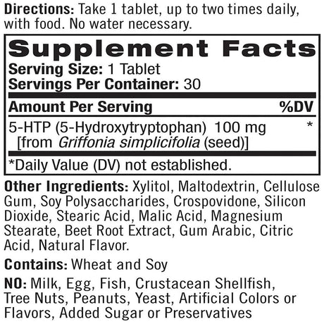 Natrol 5-Htp Fast Dissolve Wild Berry - 100 Mg - 30 Tablets