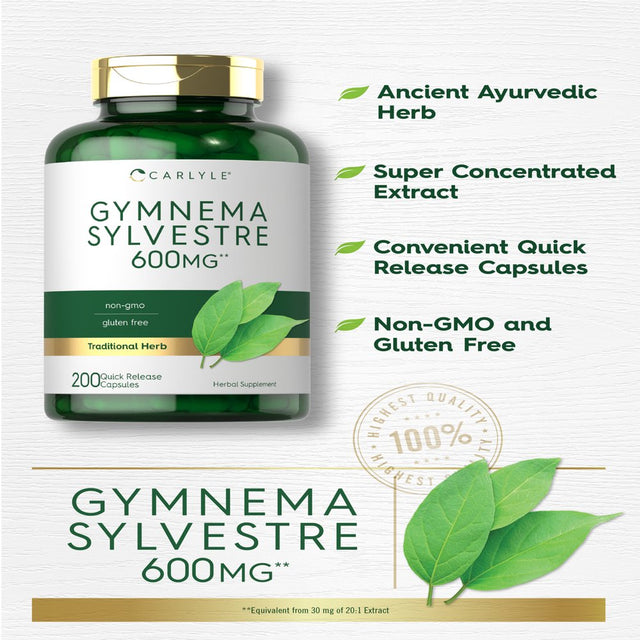 Gymnema Sylvestre Leaf Extract 600 Mg | 200 Capsules | by Carlyle