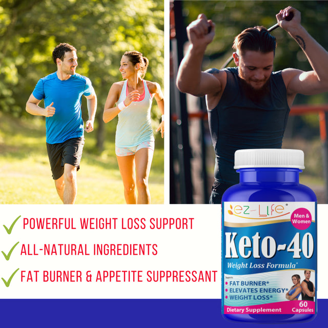 Keto 40 Weight Loss Support Non-Stimulant Appetite Support for Men and Women Lean Mode with Green Coffee Bean, Green Tea, Garcinia Cambogia, Diet Pills 60 Capsules