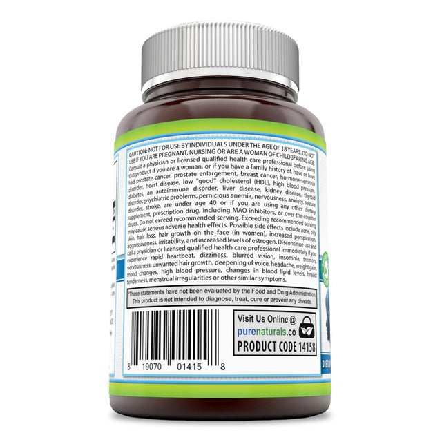 Pure Naturals DHEA 50Mg per Serving 120 Tablets Supplement | 50Mg per Pill | Non-Gmo | Gluten Free | Made in USA