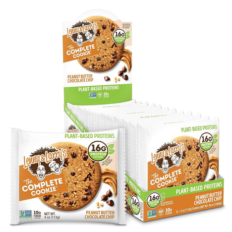 Lenny & Larry'S the Complete Cookie, Peanut Butter Chocolate Chip, Soft Baked, 16G Plant Protein, Vegan, Non-Gmo, 4 Ounce Cookie (Pack of 6)