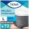 Tena Proskin Incontinence Underwear for Men, Maximum, L, 72 Ct