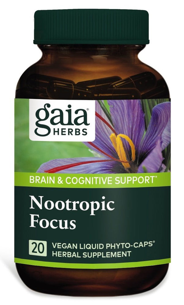 Gaia Herbs Nootropic Focus -- 20 Vegan Liquid Phyto-Caps