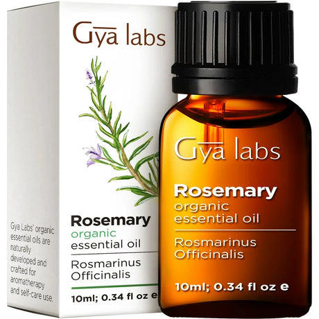 Gya Labs Organic Rosemary Oil for Hair & Scalp - Organic Rosemary Essential Oil for Skin & Diffuser - Steam Distilled Rosemary Oil for Hair Organic (0.34 Fl Oz)