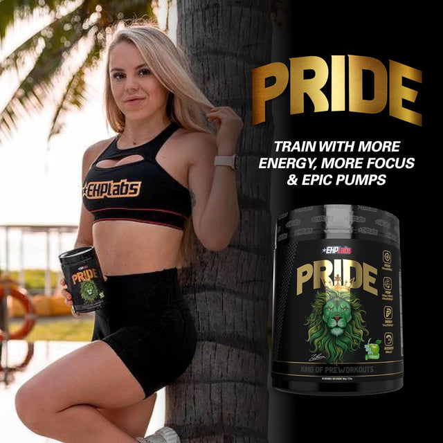 Ehplabs Pride Pre Workout Powder Energy Supplement - Sugar Free Preworkout for Men & Women, Energy Powder Boost Drink with BCAA - 280Mg of Caffeine - Sour Green Apple (40 Servings)