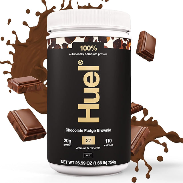 Huel Vegan Protein Powder | Chocolate Fudge Brownie | Complete Nutrition | 20G Protein, 27 Vitamins and Minerals, 100% Plant-Based, Gluten Free, Non-Gmo, Lactose Free | 26 Servings