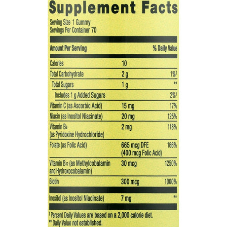 Spring Valley Non GMO Vitamin B Vegetarian Gummies, Strawberry, 70 Count