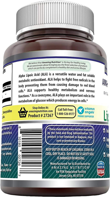 Amazing Formulas Alpha Lipoic Acid 600Mg 60 Capsules Supplement | Non-Gmo | Gluten Free | Made in USA