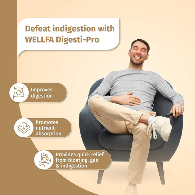 Wellfa Digesti-Pro Efferevescent Tablets| Multi Enzymes | Cumin Extract | Improves Digestion | Relief from Gas, Bloating & Heartburn |Resolves Indigestion | Jeera Flavor - 20 Effervescent Tablets