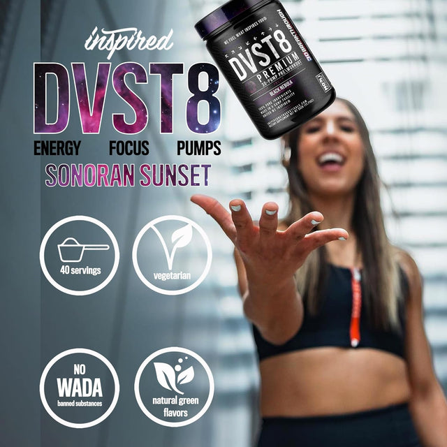 DVST8 Global Pre-Workout | 3D Pump Breakthrough + NO3-T Nitrate + Peak02 | by Inspired Nutraceuticals (Black Nebula)