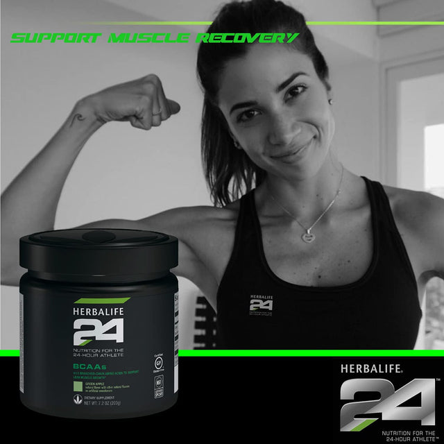 HERBALIFE24 Bcaas: Green Apple Nutrition (203 G) for the 24-Hour Athlete, Branched-Chain Amino Acids to Support Lean Muscle Growth, Natural Flavor, No Artificial Sweetener, Stimulant Free