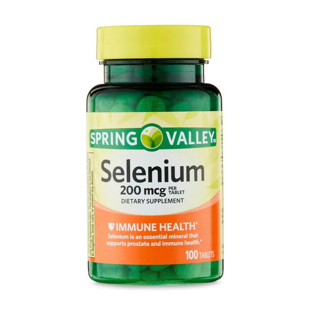 Spring Valley Selenium Immune Health Dietary Supplement Tablets, 200 Mcg, 100 Count