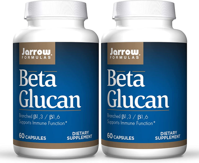 Jarrow Formulas Beta Glucan 250 Mg - 60 Capsules, Pack of 2 - Immune Function Support - High-Purity Extract - Patented Preparation - 120 Total Servings