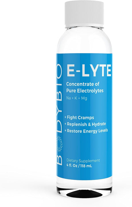 Bodybio Electrolytes for Hydration - 4 Oz Concentrate | No Sugar | No Calories | Keto Electrolytes | Dehydration Recovery W. Magnesium + Potassium + Sodium | Relieves Cramps | Elyte