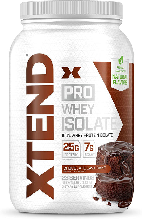 XTEND Pro Protein Powder Chocolate Lava Cake | 100% Whey Protein Isolate | Keto Friendly + 7G Bcaas with Natural Flavors | Gluten Free Low Fat Post Workout Drink | 1.8Lbs