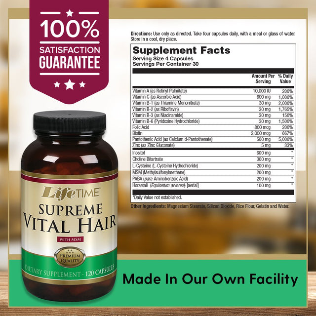 Lifetime Vitamins Lifetime Supreme Vital Hair 120 Caps