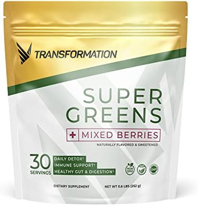 Transformation Chocolate Premium Protein Powder + Super Greens Immune Boosting Combo Pack- Energy, Gut Health, Detox & Diet Support- 30G Multi-Protein Superblend & 1 Full Serving Vitamins & Vegetables