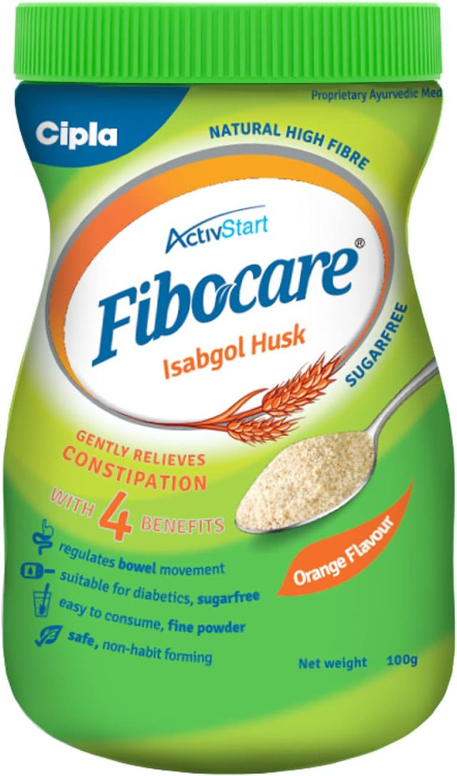 Fibocare Isabgol Husk Powder | Sugar Free | Effectively Relieves Constipation |Promotes Gut Health | Supports Digestive Health | 100Gm-Pack of 2