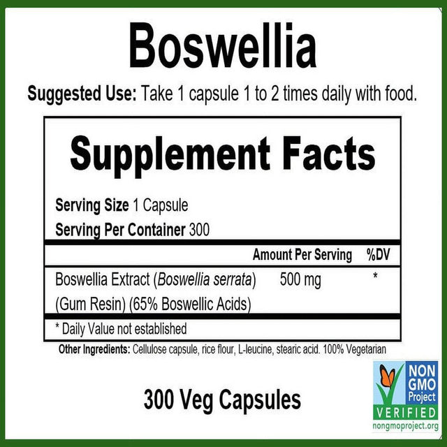 Greenpacks Boswellia Extract (High-Potency) Supplement, 300 Capsules