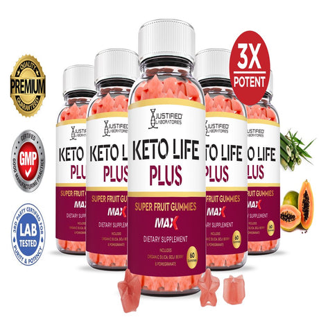 (5 Pack) Keto Life plus Keto Max Gummies Dietary Supplement 300 Gummys