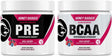 Honey Badger Pre Workout Powder & BCAA Amino Acids Powder Bundle | Beta Alanine, Caffeine & Vitamin C + Electrolytes | Vegan Keto Sugar Free & Paleo for Men & Women | 30 Servings (Wild Berry)