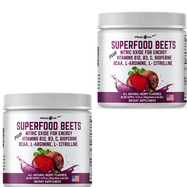 Superfood BEETS + Nitric Oxide Vitamins B12 B3 C Bioperine BCAA L Arginine L-Citrulline W