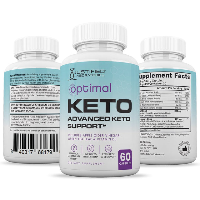 (3 Pack) Optimal Keto ACV Pills 1275Mg Alternative to Gummies Dietary Supplement 180 Capsules