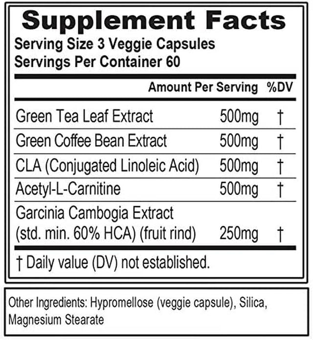 EVL Weight Loss Support Pills - Premium Multipurpose Appetite Metabolism and Fat Loss Support for Men and Women - Leanmode with Green Coffee Bean Extract CLA and Garcinia Cambogia - 60 Servings