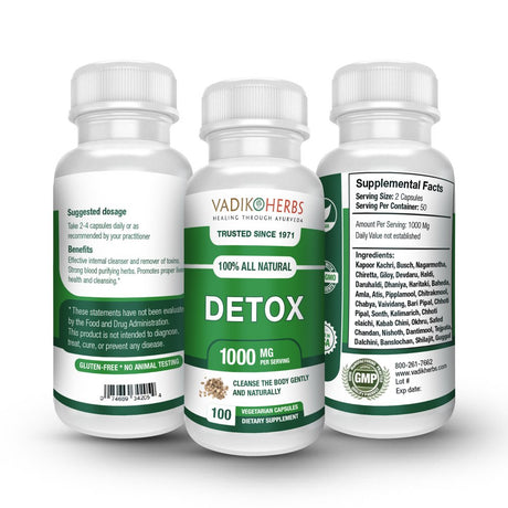 Detox by Vadik Herbs | All Natural Ayurvedic Supplement for Supporting Detox, Weight Loss | Increase Energy and Natural Liver Cleanser